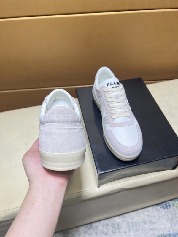 sy_no_8CDEC9428F26A24FF38D4E22353BE8D5_6 Prada Off-White Suede and Leather Low-Top Casual Sneaker