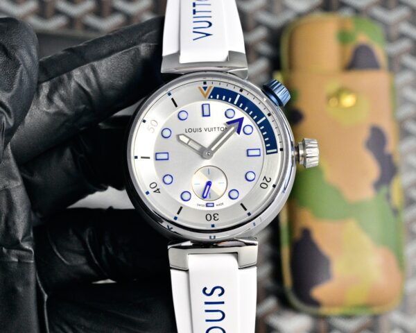sy_no_8CE5BC129A2D097D93698379FD99E4B6_4 LOUIS VUITTON Watch Automatic Mechanical Movement Rubber Strap 44mm Black Dial Men's Watch 100m Waterproof