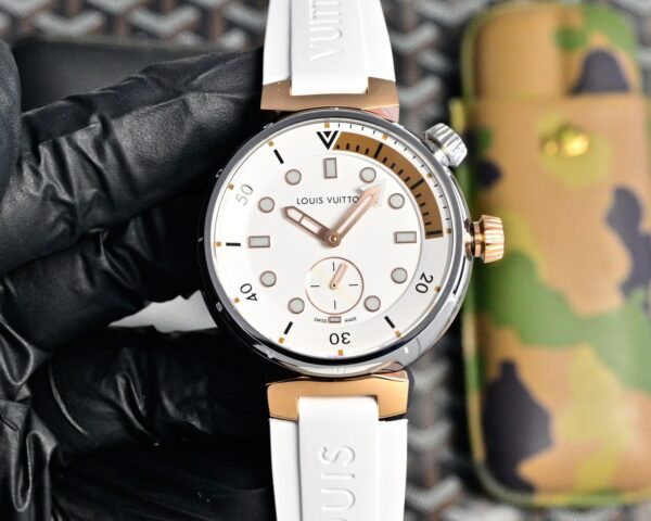 sy_no_8CE5BC129A2D097D93698379FD99E4B6_5 LOUIS VUITTON Watch Automatic Mechanical Movement Rubber Strap 44mm Black Dial Men's Watch 100m Waterproof