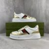 sy_no_8E3CA326170BB6ABA09C09097E89A85E_8 Gucci Metallic Gold & White Chunky Platform Sneaker with Web Stripe