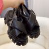 sy_no_8EE2691DC0254907DA6B3723D6CED176_2 Prada Black Cross-Strap Triangle Tread Platform Sandal