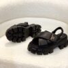 Prada Black Cross-Strap Triangle Tread Platform Sandal