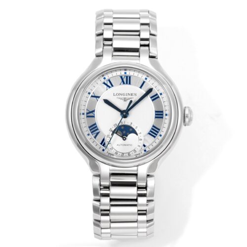 sy_no_8F3472004D3F6DDFF80105D211A06E3E_0 LONGINES Longines Heart Moon Series Automatic Mechanical Movement Starry Watch 30m Waterproof Women's Watch Swiss Watch 34mm White Dial Stainless Steel Case