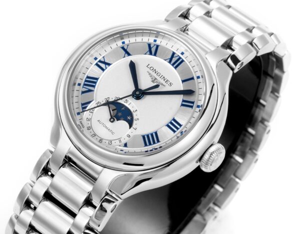sy_no_8F3472004D3F6DDFF80105D211A06E3E_2 LONGINES Longines Heart Moon Series Automatic Mechanical Movement Starry Watch 30m Waterproof Women's Watch Swiss Watch 34mm White Dial Stainless Steel Case