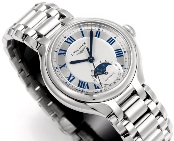 sy_no_8F3472004D3F6DDFF80105D211A06E3E_3 LONGINES Longines Heart Moon Series Automatic Mechanical Movement Starry Watch 30m Waterproof Women's Watch Swiss Watch 34mm White Dial Stainless Steel Case