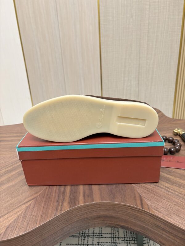 sy_no_906C0655D448AAA564B8A03891969145_7 Loro Piana Dark Brown Suede Strap Loafers