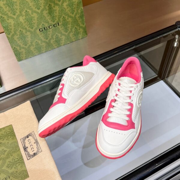 sy_no_90A21505EC6EA133173F9F6B98BE7E53_1 Gucci MAC8 Interlocking G Sneaker in White & Pink