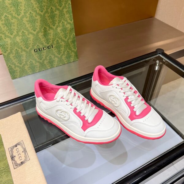 sy_no_90A21505EC6EA133173F9F6B98BE7E53_7 Gucci MAC8 Interlocking G Sneaker in White & Pink