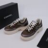 Chanel Wave-Panel Mesh Trainer Brown-Mesh-Burgundy-Metal