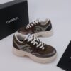 Chanel Wave-Panel Mesh Trainer Brown-Mesh-Burgundy-Metal