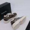 Chanel Wave-Panel Mesh Trainer Brown-Mesh-Burgundy-Metal