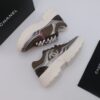 Chanel Wave-Panel Mesh Trainer Brown-Mesh-Burgundy-Metal