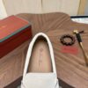 Loro Piana Off-White Suede Strap Loafers