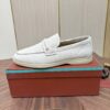 Loro Piana Off-White Suede Strap Loafers