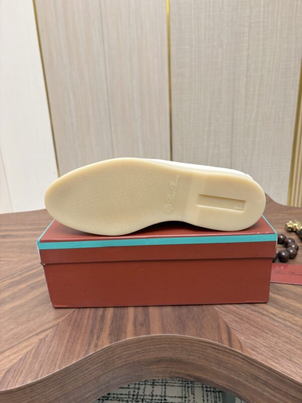 Loro Piana Off-White Suede Strap Loafers