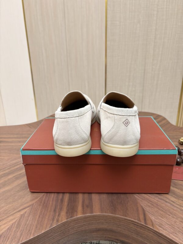 Loro Piana Off-White Suede Strap Loafers