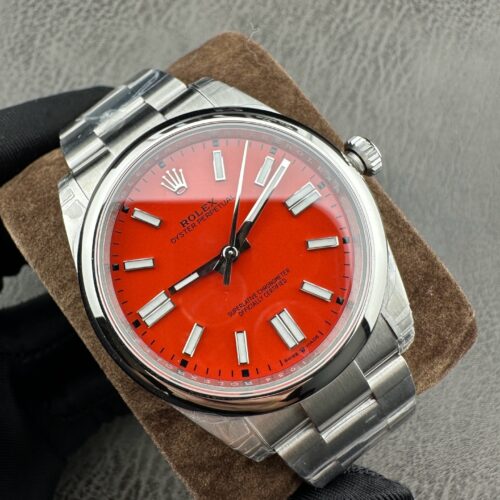 sy_no_934629C829BE74600CF0A4E78781BF2B_0 Rolex Smooth Ring Oyster Perpetual Automatic Mechanical Movement Orange Dial Oyster Steel Case