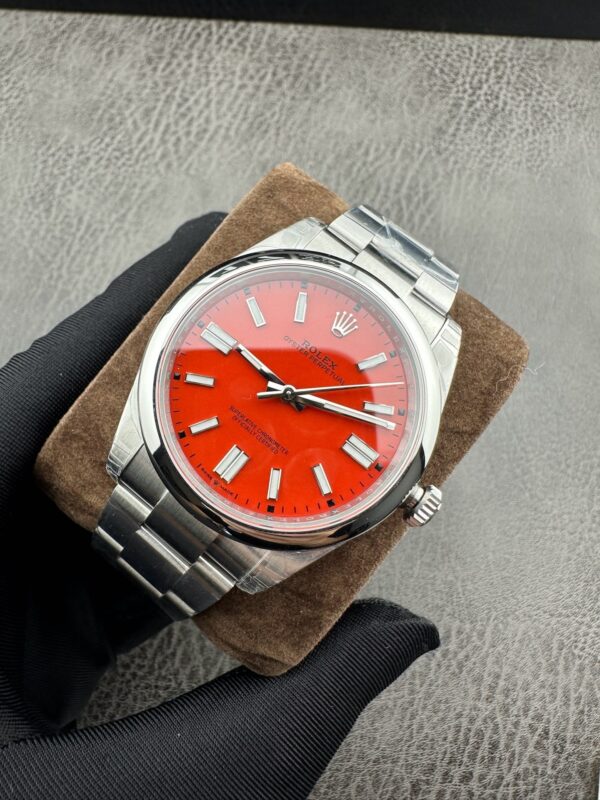 sy_no_934629C829BE74600CF0A4E78781BF2B_2 Rolex Smooth Ring Oyster Perpetual Automatic Mechanical Movement Orange Dial Oyster Steel Case