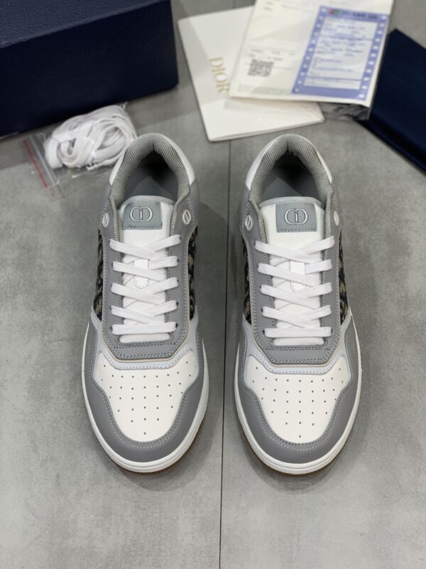 sy_no_93B9522467E5E6A12279EDF96EFEE39D_2 Dior Grey Leather Oblique Patch Low Sneaker