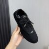 Prada Black Canvas Lace-Up Flat Sneaker