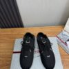 Prada Black Canvas Lace-Up Flat Sneaker