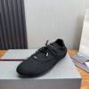 Prada Black Canvas Lace-Up Flat Sneaker