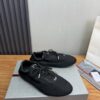 Prada Black Canvas Lace-Up Flat Sneaker