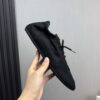Prada Black Canvas Lace-Up Flat Sneaker