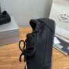 Prada Black Canvas Lace-Up Flat Sneaker