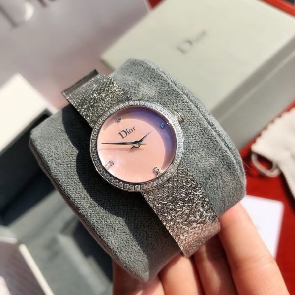 DIOR watch quartz movement stainless steel strap 25mm women's watch 50m waterproof