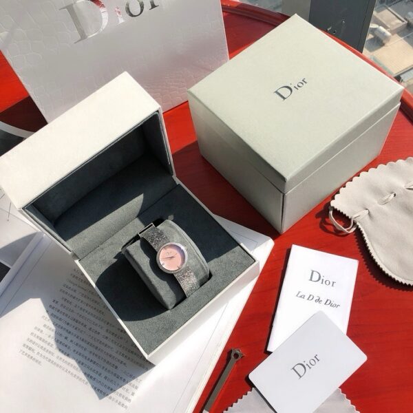 DIOR watch quartz movement stainless steel strap 25mm women's watch 50m waterproof