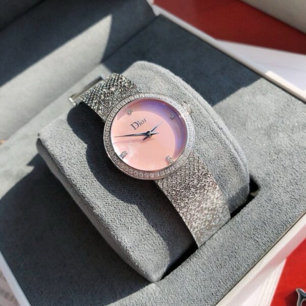 DIOR watch quartz movement stainless steel strap 25mm women's watch 50m waterproof