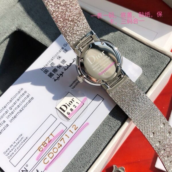 DIOR watch quartz movement stainless steel strap 25mm women's watch 50m waterproof