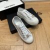 sy_no_95AAA00071716AF974097CC588FB913A_3 Chanel 24P All-White Waxed-Leather Platform Low-Top Sneaker with Gold-Tone CC Logo