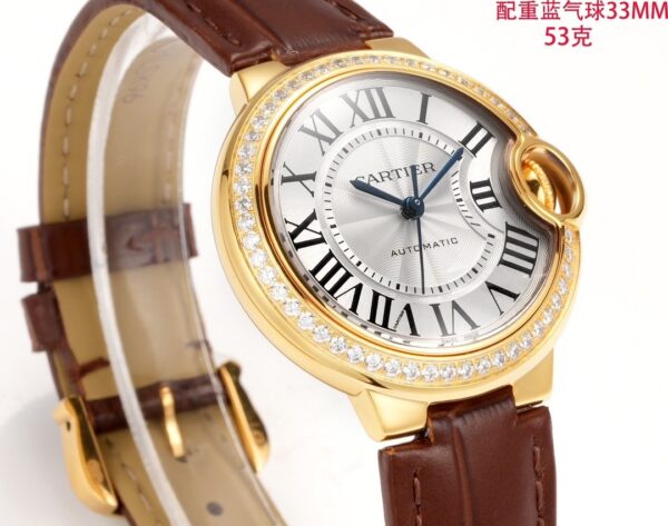 Cartier Ballon Bleu leather strap couple mechanical watch men's and women's watches