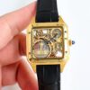 sy_no_966B24966E5F02C7D7158810E5DBA100_1 Cartier Santos automatic mechanical movement, fashionable and versatile, unisex Swiss watch with hollowed out dial and gold case
