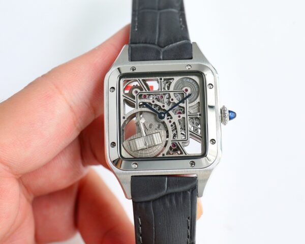 sy_no_966B24966E5F02C7D7158810E5DBA100_3 Cartier Santos automatic mechanical movement, fashionable and versatile, unisex Swiss watch with hollowed out dial and gold case