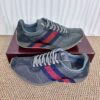 sy_no_977AB153298242E321662199791FAFB7_4 Gucci Re-Web Sneaker in Grey Mesh & Suede with Blue/Red Web Stripe