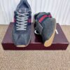 sy_no_977AB153298242E321662199791FAFB7_7 Gucci Re-Web Sneaker in Grey Mesh & Suede with Blue/Red Web Stripe