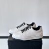 Saint Laurent White Pebble-Leather Black-Lace Low-Top Sneaker