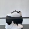 Saint Laurent White Pebble-Leather Black-Lace Low-Top Sneaker