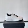 Saint Laurent White Pebble-Leather Black-Lace Low-Top Sneaker