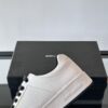 Saint Laurent White Pebble-Leather Black-Lace Low-Top Sneaker