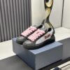 sy_no_9C73A127B41F0DD5EB483EF57322A211_0 Dior Black Leather Oblique Jacquard Pink Thick Lace Low-Top Sneaker