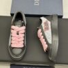 sy_no_9C73A127B41F0DD5EB483EF57322A211_7 Dior Black Leather Oblique Jacquard Pink Thick Lace Low-Top Sneaker