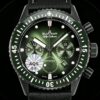 BLANCPEIN Fifty Fathoms Series FIFTY FATHOS Automatic Mechanical Movement Date Display Timing Men's Watch Swiss Watch 43.6mm Green Dial