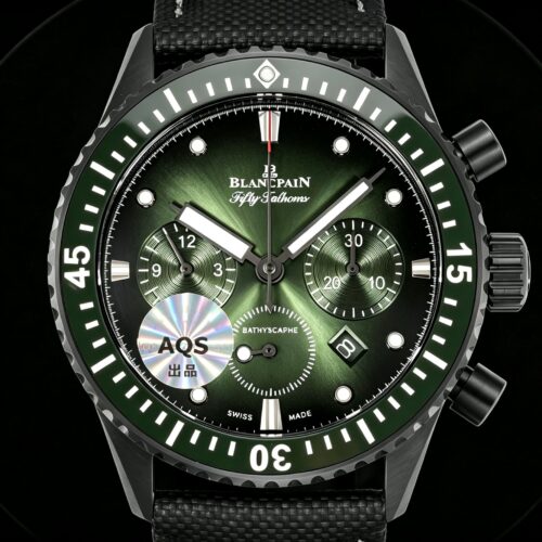 sy_no_9CAD91349EFCAE7DA60CED91A4624D33_0 BLANCPEIN Fifty Fathoms Series FIFTY FATHOS Automatic Mechanical Movement Date Display Timing Men's Watch Swiss Watch 43.6mm Green Dial