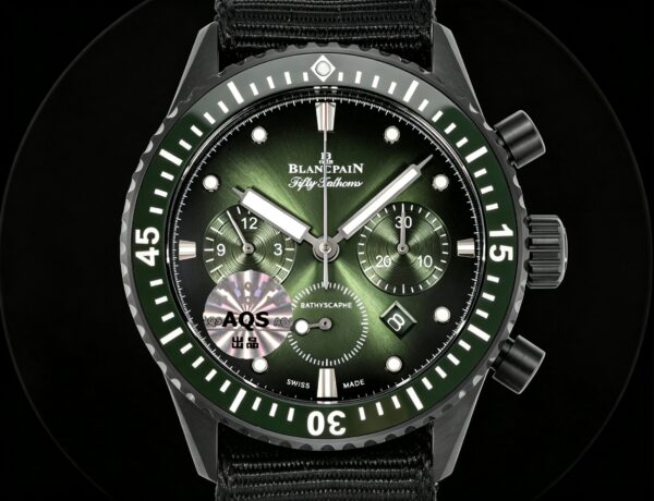BLANCPEIN Fifty Fathoms Series FIFTY FATHOS Automatic Mechanical Movement Date Display Timing Men's Watch Swiss Watch 43.6mm Green Dial