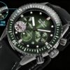 BLANCPEIN Fifty Fathoms Series FIFTY FATHOS Automatic Mechanical Movement Date Display Timing Men's Watch Swiss Watch 43.6mm Green Dial