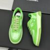 sy_no_9CB5BEE8ABA61F8C589116BE176AAFC3_6 Chanel Vibrant Green Leather Low-Top Sneaker with Tonal CC Logo and Matching Sole